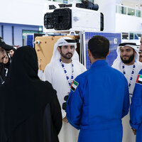Hamdan bin Mohammed visits UAE Space Agency's booth at Dubai Airshow 2025