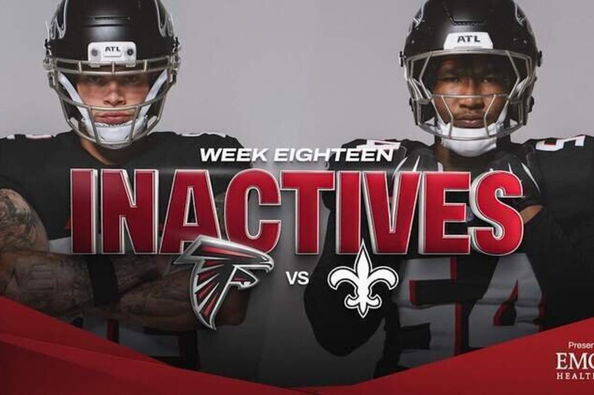 Atlanta Falcons Week 18 inactives vs. New Orleans Saints