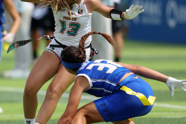 (SP)CHINA-CHENGDU-THE WORLD GAMES 2025-FLAG FOOTBALL-WOMEN'S PRELIMINARY ROUND-MEX VS ITA (CN)