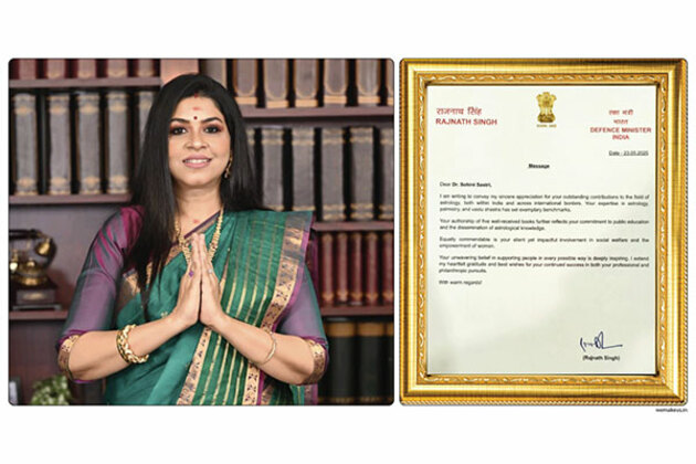 Defence Minister Rajnath Singh Acknowledges Dr. Sohini Sastri's Role in Public Education, Astrology, and Social Impact