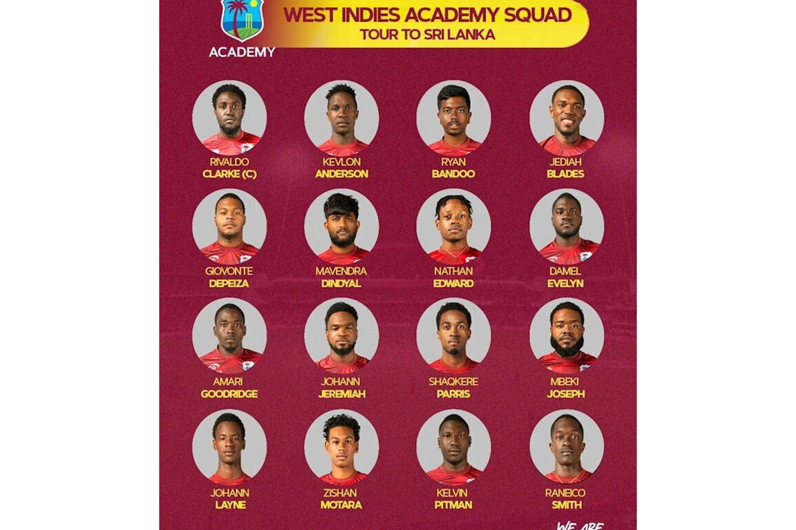 West Indies Academy squad embarks on Development Tour of Sri Lanka