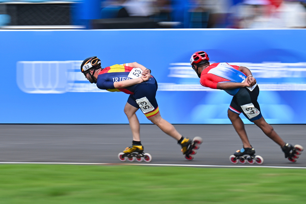 (SP)CHINA-CHENGDU-THE WORLD GAMES 2025-INLINE SPEED SKATING ROAD-MEN'S POINT RACE 10,000M-FINAL (CN)