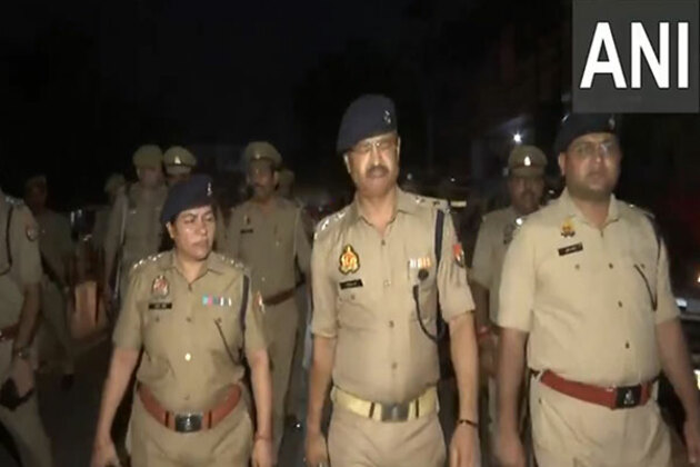 Uttar Pradesh: Moradabad police carry out foot patrolling ahead of Eid al-Adha