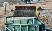 Crushed rock being fed into the processing plant at the Challenger mine.
