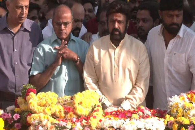 Andhra Pradesh MLA Nandamuri Balakrishna pays tribute to his late father NT Rama Rao on his 30th death anniversary