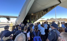  A large deployment of DFES personnel flew out on an Australian Defence Force C130 Hercules from Perth to Broome. Image: DFES