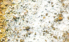 Pyrite tailings at an abandoned open pit copper mine