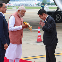 PM Modi welcomed by Thai Dy PM at airport