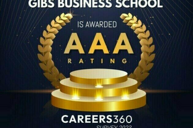 GIBS Bangalore is ranked as the Top Business School in India with an AAA Rating by Career360 Survey 2023