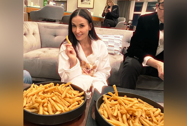 Demi Moore takes Oscars 2025 loss in stride, gorges on French fries