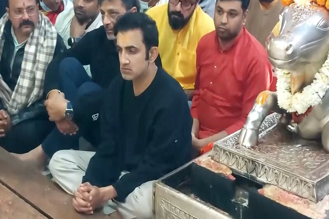 Ujjain: Team India head coach Gautam Gambhir visits Mahakaleshwar Temple ahead of ODI series decider
