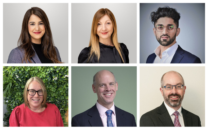 Clockwise from top left: Manjinder Basi, Rachael Fortescue, Mahad Farooqui, Jeremy Clack, Jonathan Hunt, Helen Scothern 