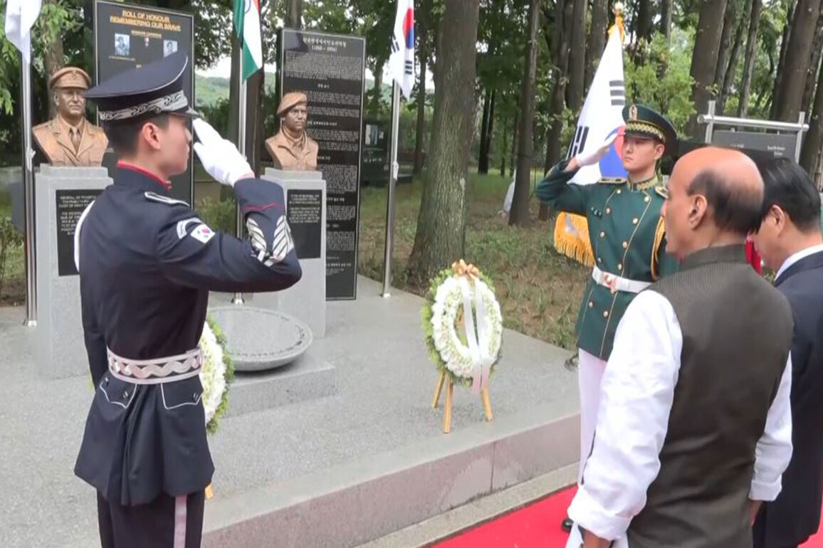 Rajnath Singh pays tribute to Indian Korean War veterans at Imjingak Peace Park