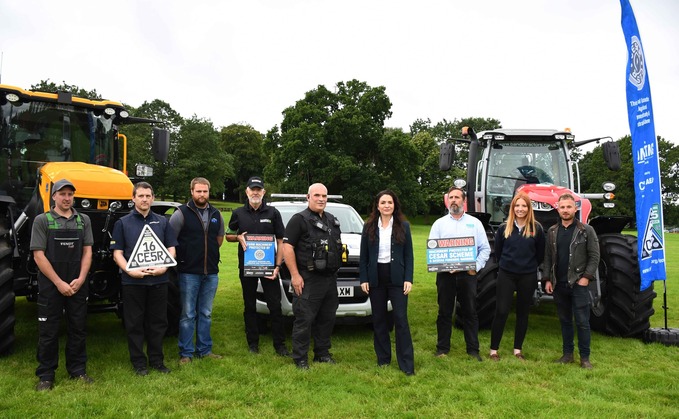Angelique Foster with CESAR and Datatag personnel who provide security systems to help protect farmers from rural crime (Derbyshire Police and Crime Commissioner)