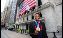  Team USA Olympic gold medallist Ashleigh Johnson rang the opening bell yesterday on the New York Stock Exchange