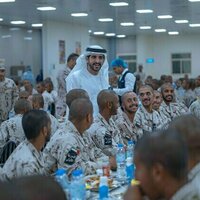 Hamdan bin Mohammed shares Iftar with national service recruits in Abu Dhabi