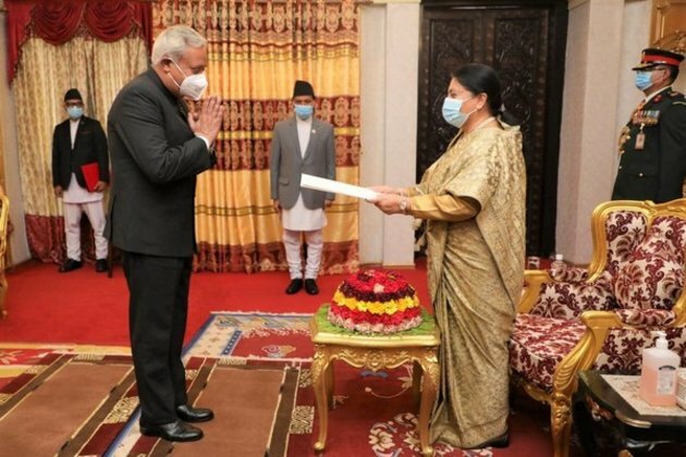 India's new envoy Naveen Srivastava presents credentials to Nepal President