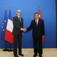 FRANCE-PARIS-HE LIFENG-ROLAND LESCURE-MEETING