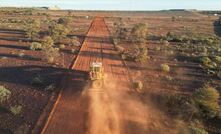 Haul road construction underway, July 2024. Image supplied by Meeka Metals.