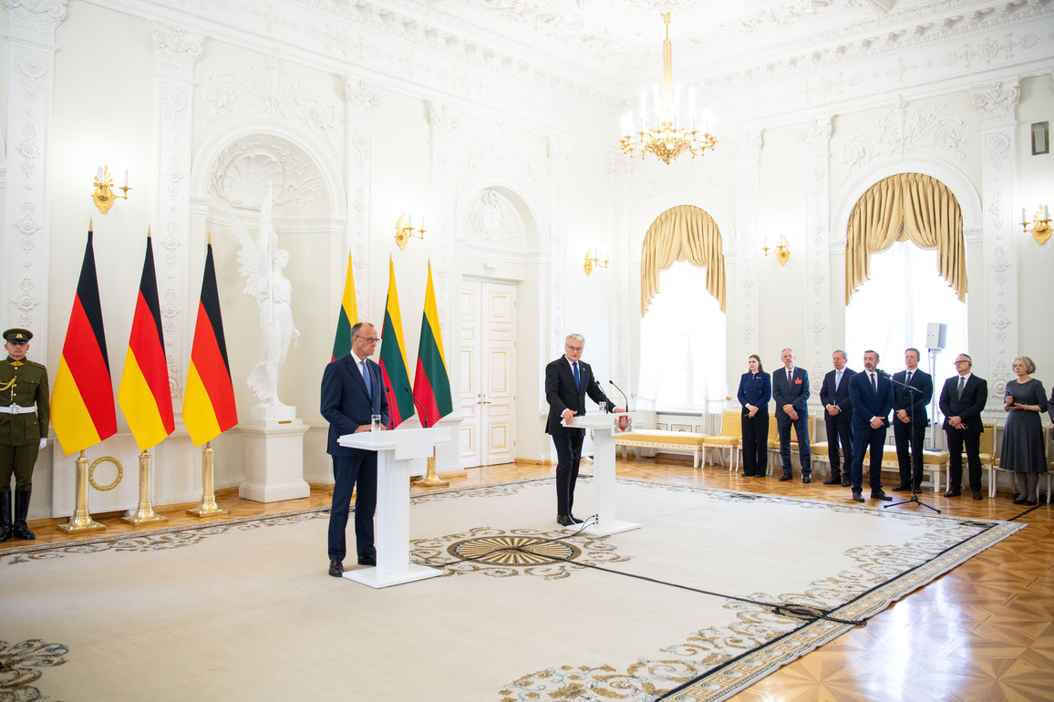 LITHUANIA-VILNIUS-GERMANY-CHANCELLOR-OVERSEAS ARMORED BRIGADE-INAUGURATION