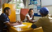 Dr Thuto Motubatse and nurse Gadifele Macano discuss INH prophylaxis with a patient at Platinum’s dedicated TB clinic