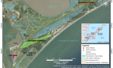 Mapa com área do projeto de titânio Retiro RGM Rio Grande