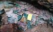 Copper mineralised outcrop from the Tarqui discovery zone in Ecuador