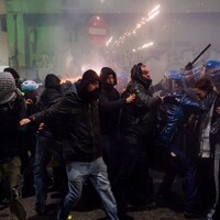 Anti-Olympics protest in Milan turns violent as Italy probes suspected railway sabotage