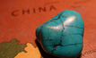 Chalchuite stone on the map of China