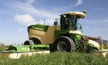  Krone's BiG M 450 mower has a cut width of 11.2m. Picture courtesy Kubota Australia.