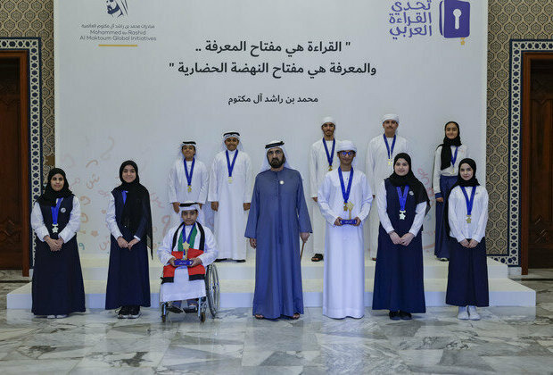 Mohammed bin Rashid meets with winners of Arab Reading Challenge UAE