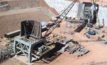 The TAKRAF primary crushing station and discharge conveyor under construction