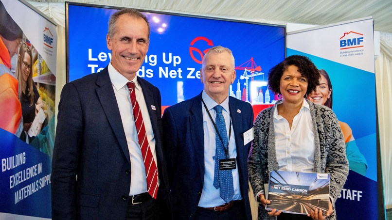 Bill Esterson MP, Shadow Construction Minister, John Newcomb, CEO BMF, and  Chi Onwurah MP, Shadow Minister for Science, Research & Innovation.