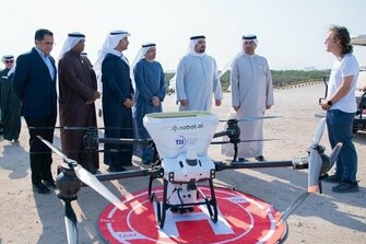 Environment Agency - Abu Dhabi showcases innovative use of drones to plant mangroves in Bahrain