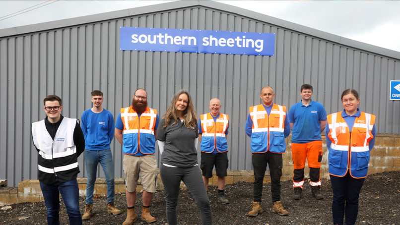 Some of the new team members: (L to R) James Lucas, Michael Wilson, Sam Clingo, Jo Morfield, David Weeding, Ellis Evento, Toby Herbert and Sarah London.  Photo by Sam Stephenson. 
