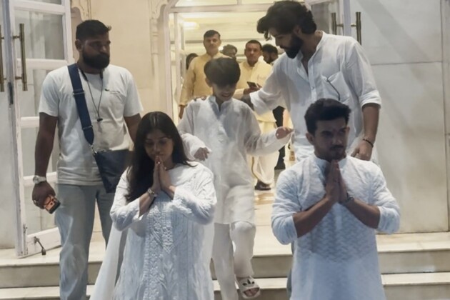 Ravie Dubey, Ankita Lokhande, Kanika Mann, others attend prayer meet of Arjun Bijlani's father-in-law