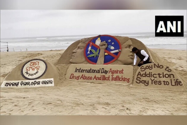 Sand artist creates sculpture to mark International Day against Drug Abuse and Illicit Trafficking