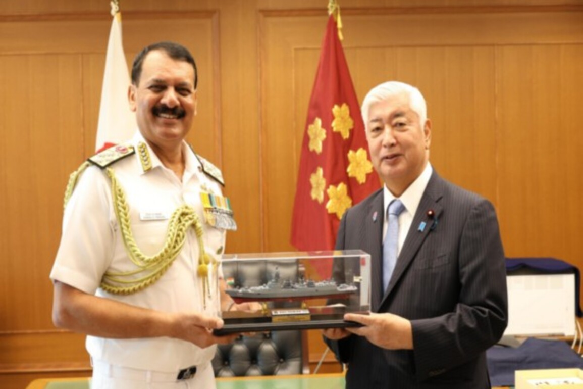 Navy Chief Admiral Dinesh K Tripathi meets Japan Defence Minister General Nakatani