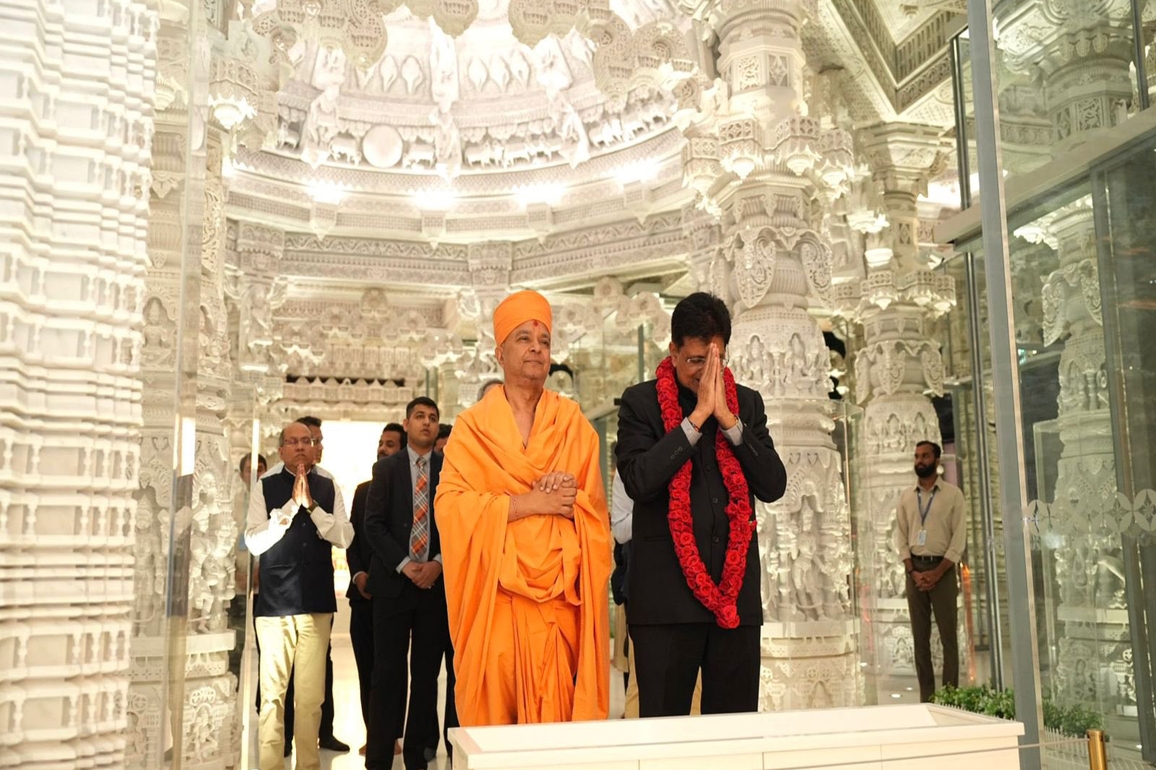 Union Minister Piyush Goyal visits BAPS Temple in Abu Dhabi