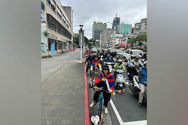 "Cycling for Free Tibet": Activists in Taipei rally for Tibetan freedom