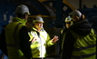 Paul Cronin speaks to workers during the opening of the Vares processing plant in March this year. Credit: Adriatic Metals