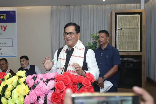 Sarbananda Sonowal unveils Hrishikesh Goswami's "Postmasteror Sadhu" amid tribute to Jyoti, Bishnu, and Natya Surya