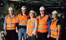  Mastermyne managing director Tony Caruso and federal resources minister Matt Canavan at Mastermyne's underground training centre in Mackay Queensland.