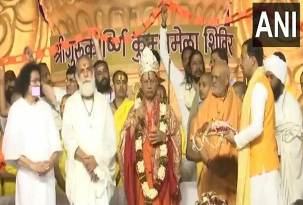 Swami Govind Dev Giri Maharaj celebrates 76th birthday at Maha Kumbh Mela