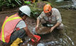  SolGold personnel undertaking stream sediment sampling in Ecuador