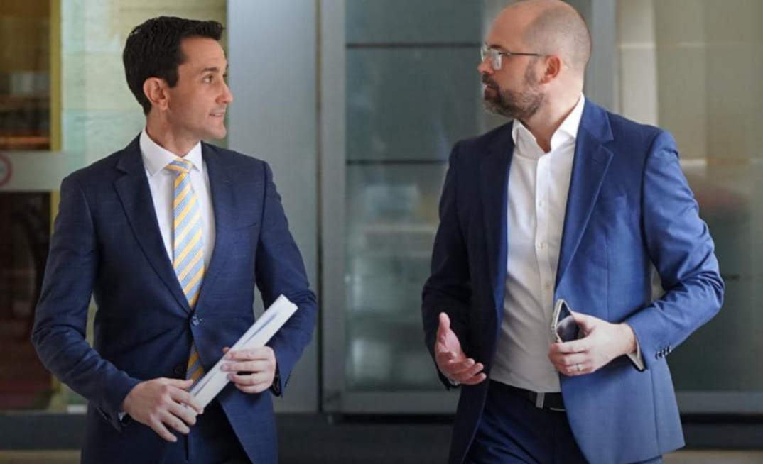 Qld Prem David Crisafulli and his Energy Minister David Janetzki.