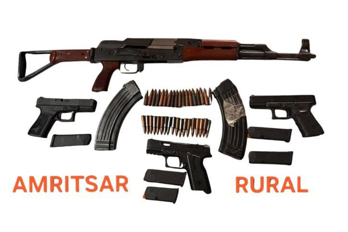 Two arrested, AK-47, Glock pistols seized in Amritsar cross-border arms raid