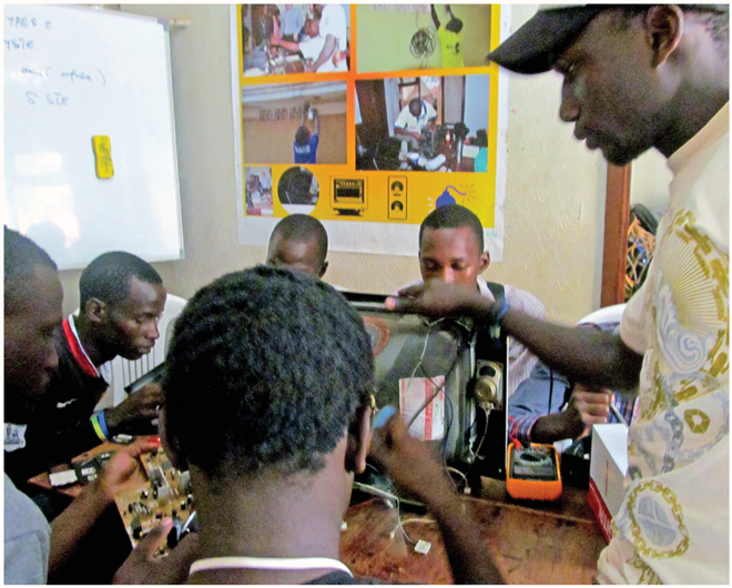 tudents studying electric installation at the institute in waise ampala