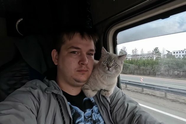 This cat from Siberia crossed half of Russia with his human!
