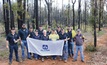Alcoa employees volunteering with restoration work on the trail. 